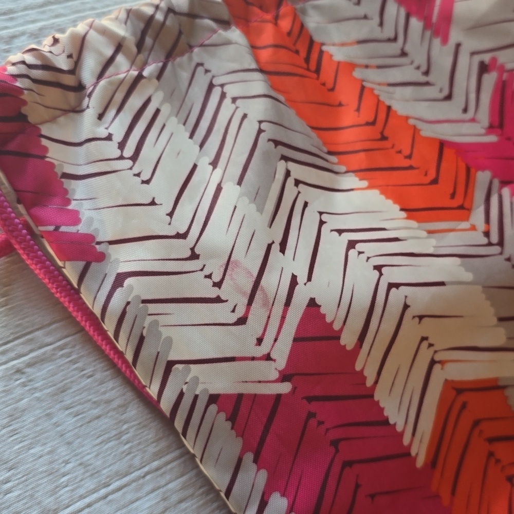 Thirty-One "Books & Stuff Pink and Orange Chevron String Bag - Picture 13 of 13